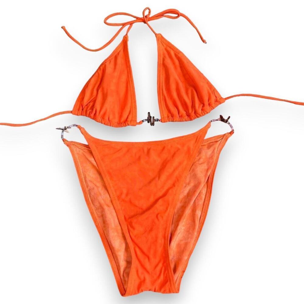 Vintage deadstock orange shell bikini